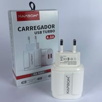 Fonte de carregador USB duas portas Kapbom turbo charge 4,8A 